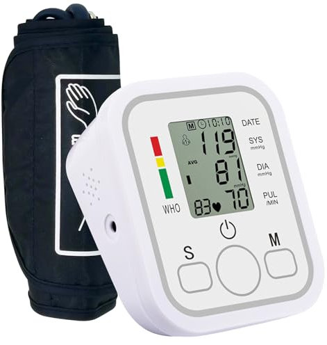 TopYart Misuratore di Pressione da Braccio, Sfigmomanometro Digitale LCD di Grandi Dimensioni con Bracciale da 22-32 cm, Memorizzazione di due Utenti 2 x 199