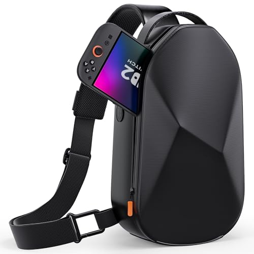 ZOZOVR Umhängetasche für Nintendo Switch 2 (2025) / Switch OLED/Steam Deck, Geräumig, stylische tasche mit EVA Hartschale, Verstärkter Futterrand, rundum geschützter Reisetasche für Switch 2 Zubehör