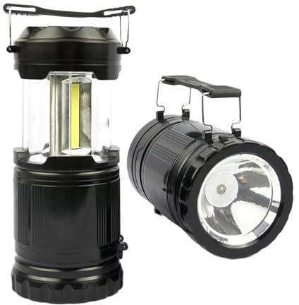Linterna De Camping - Linterna Plegable Portátil | Con Gancho Y Asa, Brillo Ajustable, Alta Luminosidad Para Supervivencia Exterior Tormentas Y Caza