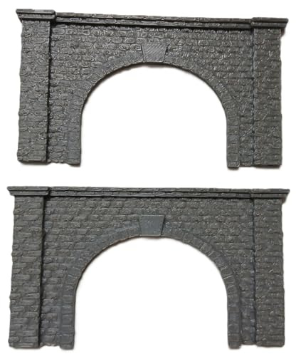 Z Gauge Stonework Detail Railway Tunnel Twin Track Train Portal Entrance x2