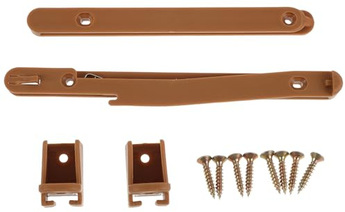 GARIOUANS Kit de Conexión de Riel de Plástico Marrón Claro, Juego Ajustable para Barandilla Lateral y Elevador de Gabinete, Herrajes para Muebles y Barandillas, Instalación