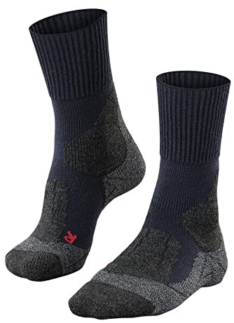 FALKE Damen Wandersocken TK1 Adventure W So Wolle Funktionsmaterial antiblasen dick 1 Paar, Blau Marine 6120, 41-42