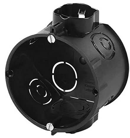 f-tronic E106M25, 46 mm, mit Geräteschrauben, schwarz Unterputz-Gerätedose, 45mm tief, +Schrauben, E106M25S, Inhalt: 25, Stück