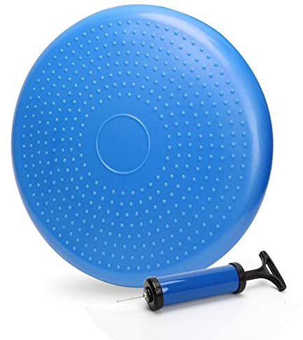 WIWAPLEX Wiggle Seat, Inflatable Stability Balance Disc Wobble Cushion, Balance Disc Wiggle Seat, Flexible Seating Classroom with Free Air Pump Sensory Kids (Office & Home & School) (Blue)