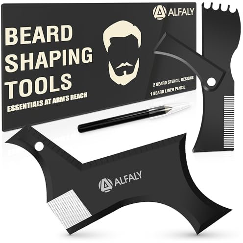 K-Brands Bartformer-Werkzeug-Set für Bartformen und Styling - Premium Bart-Lineup und Führungswerkzeug - perfekt zum Stylen und Kanten - kommt mit Bartstift