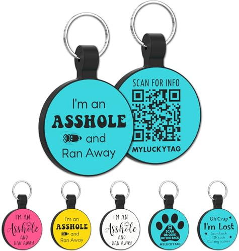 MYLUCKYTAG QR-kod silikon husdjur ID-bricka hund katt etikett, online husdjursprofil, husdjursplats varning e-post, digital husdjurstagg, tyst hundetikett, hållbart husdjurs-ID, hundhalsband etikett