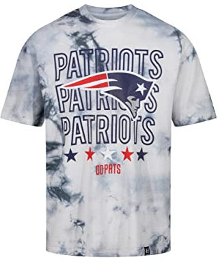 Recovered New England Patriots NFL Tie-Dye Relaxed Oversized Navy White T-Shirt XL