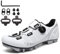 PENXZT Herren Damen MTB Schuhe, Fahrradschuhe Radschuhe Mountainbike Schuhe kompatibel mit SPD 2 Schrauben mit Cleats Radsportschuhe,Weiß,41 EU