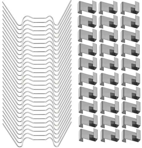 100 Stück Gewächshaus Klammern, Klammern für Gewächshaus, Gewächshausklammern Edelstahl, Sturmfest Gewächshaus Zubehör für Hohlkammerplatten, Gewächshaus Platten, Doppelstegplatten
