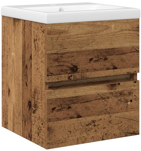 vidaXL Badrumsskåp med handfat Svart Ek 80 x 39 x 62 cm