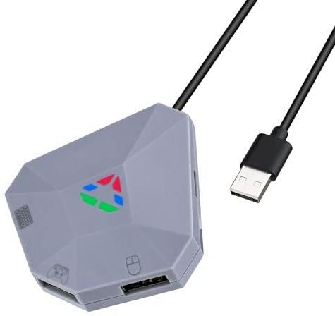 Mcbazel Tastatur und Maus Konverter für Switch, Unterstützt FPS-Gaming Kabelgebundener Tastatur-Maus-Adapter für Xbox One/S/X/Xbox Series S/X/Switch/PS4/PS3/PC - Schwarz, Nicht für Switch 2