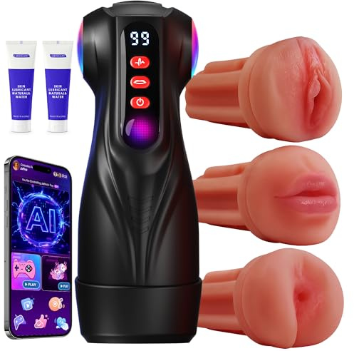 Tauara Masturbator Sex Spielzeug für die Männer, Masturbieren für Männer mit 3 Liner Abnehmbare, APP Masturbatoren mit 9 Vibration und 9 Saugen Taschenmuschi Sexspielzeug Vibratorensets Sex Toys