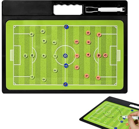 Tabla de entrenamiento de fútbol | Equipo de entrenamiento magnético - Doble cara táctica con rotulador - Para el entrenamiento de juegos, ejercicios de campo, estrategias de partido y deportes