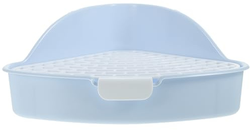 HIAKDOFT Inodoro Triangular para Conejos y Cobayas Rejilla Desmontable, Caja de Arena Esquinera para Entrenamiento en Jaulas Pequeñas