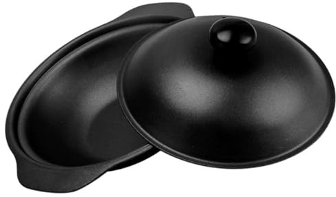 MUSISALY Cazuela de Hierro Fundido de 16 Cm con Tapa, Olla Antiadherente para Guisos y Estofados, Utensilio de Cocina para Arroz, Pollo y Sopa, Cazuela Doméstica Resistente y Fácil