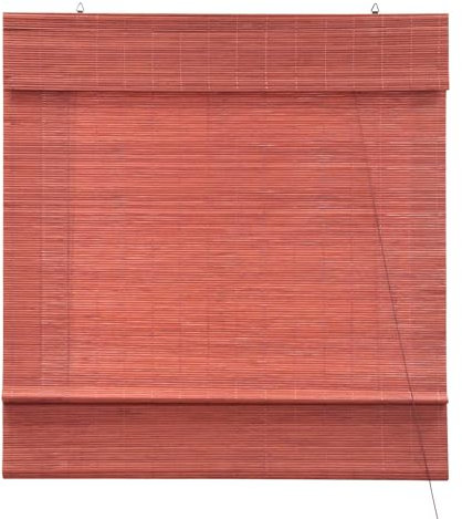 Victoria M. Bambus Raffrollo Sonnenschutz Sichtschutz Rollo Seitenzugrollo, für Fenster und Türen, Blickdicht, 100 x 160 cm, Kirsche