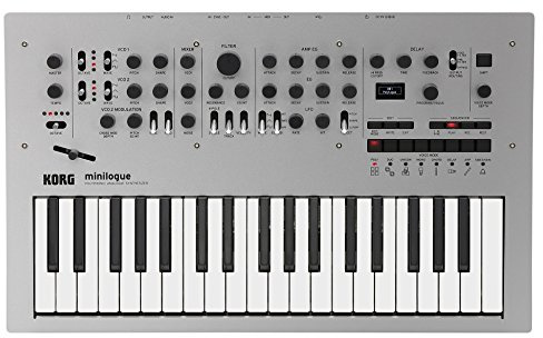 Korg minilogue 37-key Polyphonic Analog Synthesizer w/ 16-step Sequencer, 4 Voices and OLED Oscilloscope (MINILOGUE)