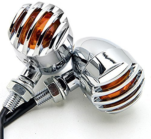 TASWK Chrome Heavy Duty Motorcycle Turn Signals Bulb Indicators Blinkers Lights a Pair
