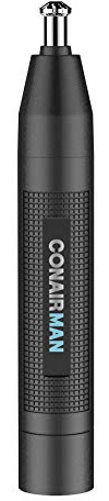 ConairMan Nose Hair Trimmer for Men, For Nose, Ear, and Eyebrows, Patent 360 Bevel Blade for No Pull, No Snag Trimming Experience, Cordless Lithium-Powered Trimmer with Drawstring Bag