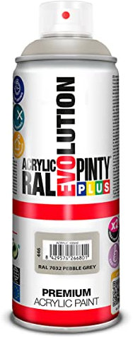 NOVASOL Pintura Acrílica Brillo PINTYPLUS Evolution Spray 520cc Gris RAL 7032 Pebble Grey, Único, 300 g (Paquete de 1), 400