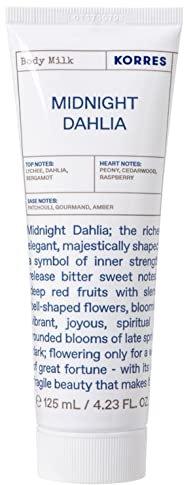 KORRES MIDNIGHT DAHLIA feuchtigkeitsspendende Bodymilk für Damen mit floralem Duft, dermatologisch getestet & vegan, 125 ml
