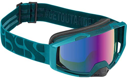 IXS Trigger LP Maske MTB/BMX/E-Bike für Erwachsene, Unisex, Green Everglade/Blau, Low Profile