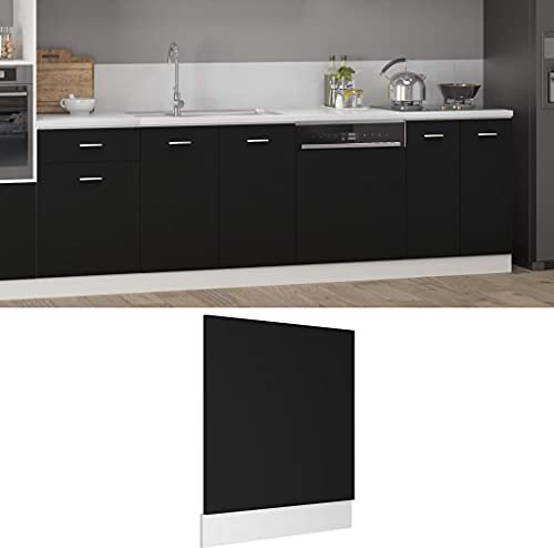 SKM Pannello Lavastoviglie Nero 59,5x3x67 cm in Truciolato