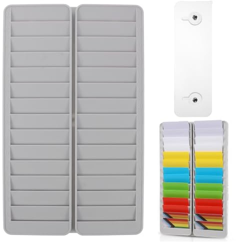Operitacx Porte-Cartes Mural Rétractable 28 Emplacements Support De Cartes De Présence Compact Léger Pour Bureau Usine Organisateur Pratique