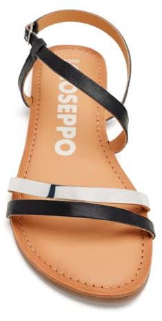 SANDALIAS DE PIEL CON TIRAS BLANCAS Y METALIZADAS PARA MUJER BARGEME