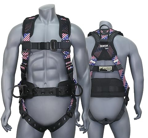 AFP Demon Fall Protection Comfortable Safety Harness (OSHA/ANSI PPE), Harness for Men Construction, Safety Harness Fall Protection Kit
