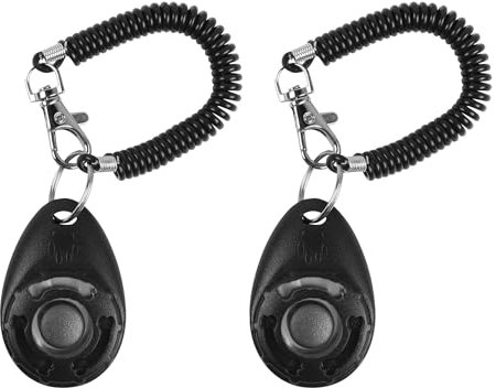 YAODHAOD Clicker Hunde, 2Pack Wrist Strap Pet Training Clicker, Hund Katze Buttons Kommunikation Verhaltenstraining Clicker Tools (Schwarz)