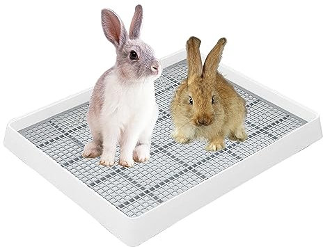 kyaoayo Kaninchen Katzentoilette, Übergröße Haustier-WC Bettwäsche Urin-Pfanne,Kaninchenkäfig Toilette, Welpentoilette, Tablett für Baby, Kaninchen, Meerschweinchen, Chinchillas, Frettchen (XL)