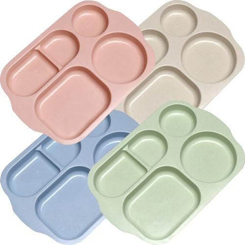 assiette regime portion adulte,assiette compartiment adulte regime,assiettes divisées enfant,assiette bebe compartiments,assiettes plastique reutilisable 4pcs