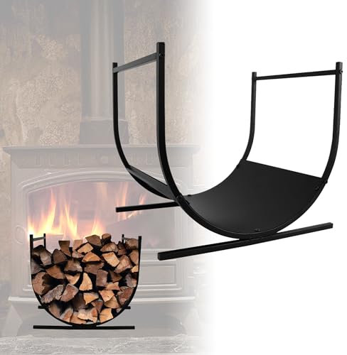 ACXIN Étagère pour bois de cheminée pour intérieur, pour extérieur et bois de chauffage, en métal thermolaqué, 44,5 x 37,5 x 40 cm