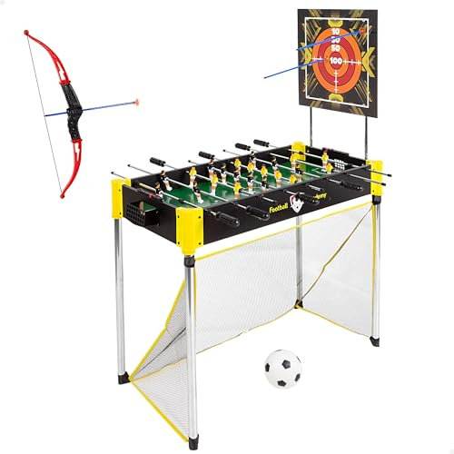COLORBABY CB Games 5-in-1 Multispieltisch, Fußball, Tischfußball, Hockey, Bogenschießen, 92 x 41 x 61 cm, für Kinder, Familienspaß (85419)