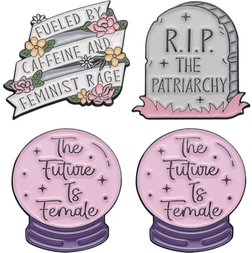 4 Unids/set Broche Del Pines Esmaltados Feministas Para Niña, Insignia Creativa Para Mochila Con Solapa, Broche De Pin De Apoyo a Los Derechos De Mujeres, Regalo De Joyería Feminista
