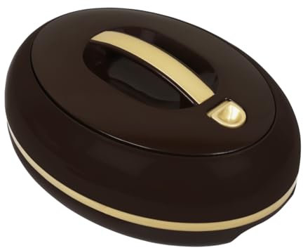 Elegante casseruola ovale isolata grande con coperchio aperto con una sola mano, 3,15 qt. Scaldavivande di lusso - Ciotola termica per buffet/feste - Contenitore per alimenti caldi in acciaio inox
