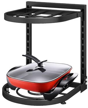 Pot Storage Rack - Sala da pranzo e da bar, deposito cucina | Mensola multi-tier per organizzazione di pentole e padelle, magazzino cucina e risparmio di spazio per piani di lavoro, lavandini, angoli