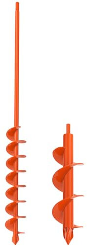 BeneLabel Broca de Barrena para Jardín, 81x5.1cm & 31x7.6cm Broca de Taladro Espiral Barrena para Postes Valla Jardinera Taladro para Columna Buzón Cama/Sembrado/Valla, Se Adapta Hexágono de 10mm