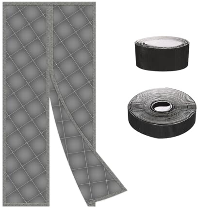 90 x 210 cm - Rideau de porte thermique magnétique - Protection contre le froid - Rideau de protection thermique magnétique - Intérieur magnétique - Sans perçage - Pour porte de balcon, cave, salon