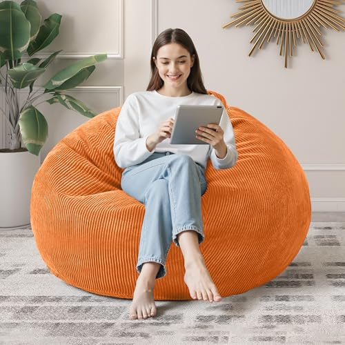 Cansunna 3FT Bean Bag Chair for Adults,3' Big Teardrop Beanbag with Filler