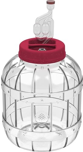 made in home - Juego de 4 recipientes de fermentación de plástico con punta de fermentación, para vino, cerveza, puré de Weck, globo de fermentación, botella de 5 litros