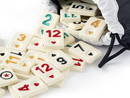 SEMUS Original Star Rummy/Okey Spielsteine Set Okey TASI aus Melamin extra Mattiert