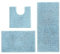 Hodeacc Rutschfeste Badematten-Set, hohe Wasseraufnahmedichte, weiche Mikrofaser, WC-Vorleger, WC-Sockelmatte, maschinenwaschbar, 3-teiliges Set (Hellblau)