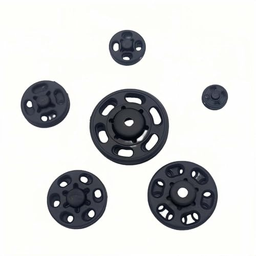 1 Box/15 Set Invisible Small Plastic Snap Buttons Sew-on Snap Buttons Press Button for Sewing Clothing (Black, 10mm)