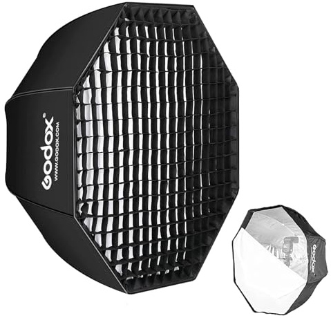 Godox 37 / 95cm Umbrella Octagon Softbox Reflector with Honeycomb Grid and Carrying Bag for Studio Flash Speedlight, Portrait and Product Photography