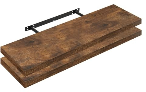 WOLTU Mensola da Parete, Mensola da Muro, Legno MDF, Set di 2, per Cucina, Bagno, Soggiorno, ECC RG9370hov-2