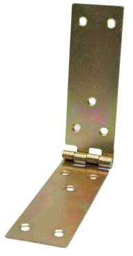 DOJA Barcelona | Kistenband Scharnier für Schubladen | 8 Scharniere klappbar, 100 x 35 x 1,5 mm, Gelb verzinkt, Aufschraubbänder für Holztüren, Innenräume, Holzkisten, Kleine Schränke