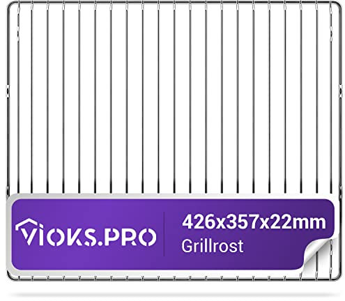 Viоks.pro Grillrost Edelstahl Rechteckig 426x357x22mm Ersatz für Electrolux Gitterrost für Backofen 14006659501/2 - Gitter Backofen & Ofen Zubehör