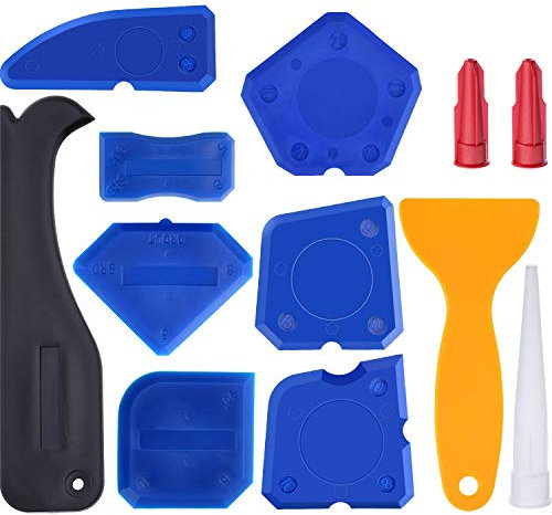 Set di attrezzi per la rimozione del silicone, 12 pezzi, kit di strumenti per la rimozione del silicone, raschietto in silicone, strumenti di tenuta per cucina, bagno, pavimento piastrelle